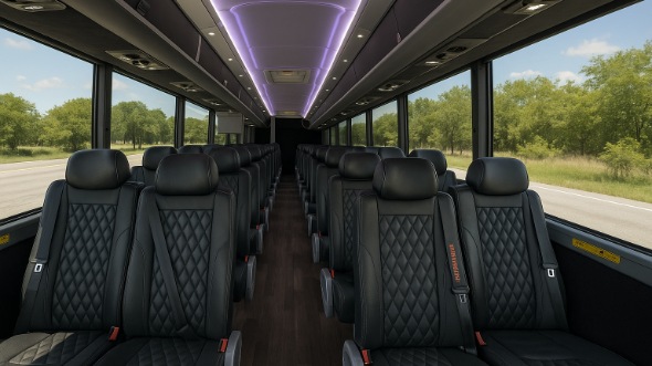 Interior of Charter Bus Company Glenview's 18 Passenger Minibus in Glenview