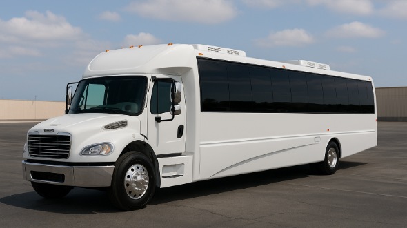 Exterior of Charter Bus Company Buffalo Grove's 28 Passenger Mini bus in Buffalo Grove