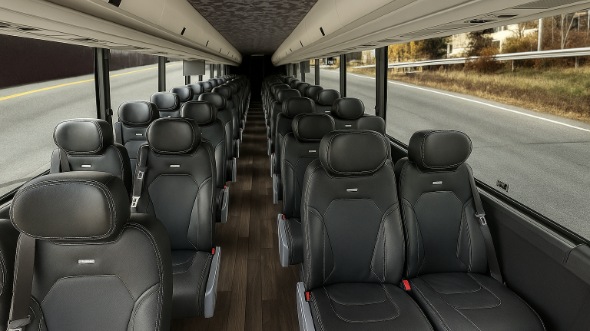 Interior of Charter Bus Company Evanston's 28 Passenger Mini bus in Evanston