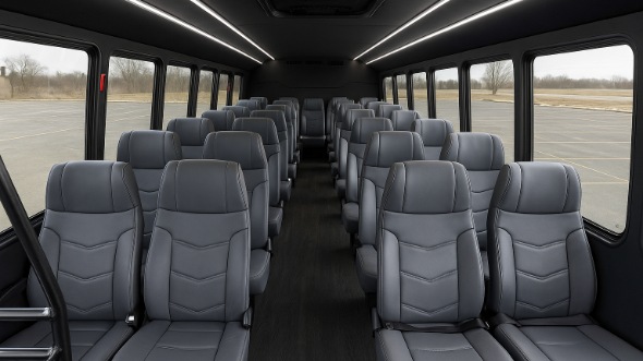 Interior of Charter Bus Company Mount Prospect's 30 Passenger Minibus in Mount Prospect