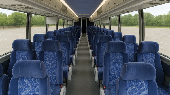 Interior of Charter Bus Company Naperville's 50 Passenger Charter Bus in Naperville